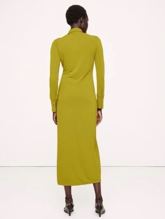 BANANA REPUBLIC PARRIOT GREEN JERSEY KNIT MIDI DRESS - Picture 3 of 3